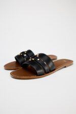 صندل فلت چرمی زارا FLAT LEATHER SLIDER SANDALS