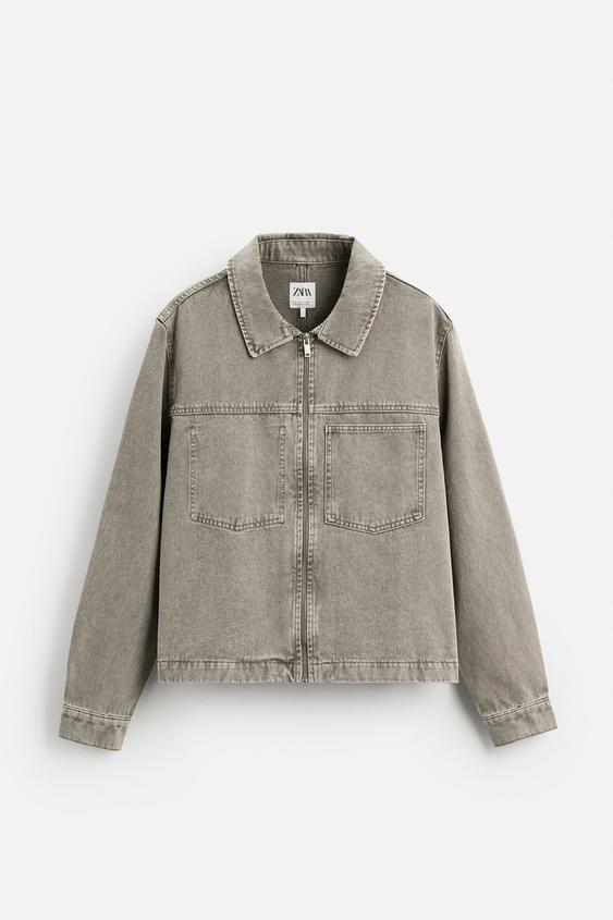 اورشرت مردانه زارا OVERSHIRT TOPSTITCHING