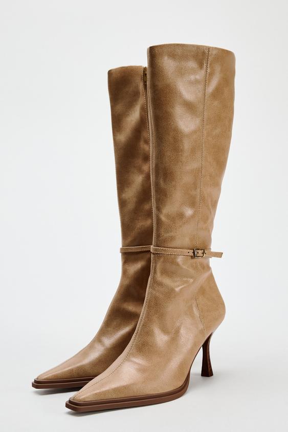 بوت پاشنه بلند زنانه زارا stiletto heel boots