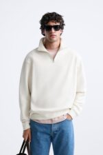 سویشرت مردانه زارا QUARTER-ZIP SWEATSHIRT