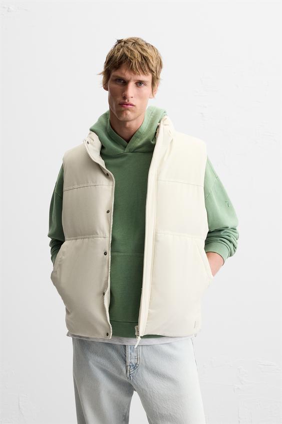 پافر مردانه زارا RUBBERISED PUFFER GILET