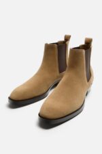 نیمبوت مردانه زارا LEATHER CHELSEA BOOTS