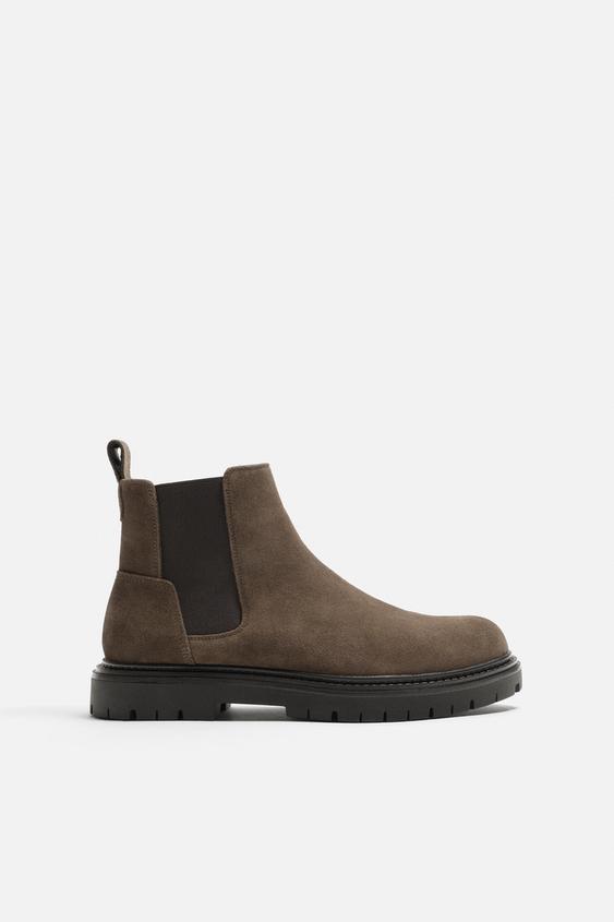 نیمبوت چرم مردانه زارا leather chelsea boots