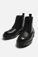 نیمبوت مردانه زارا LACE-UP BOOTS