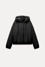 پافر زنانه زارا HOODED PUFFER JACKET