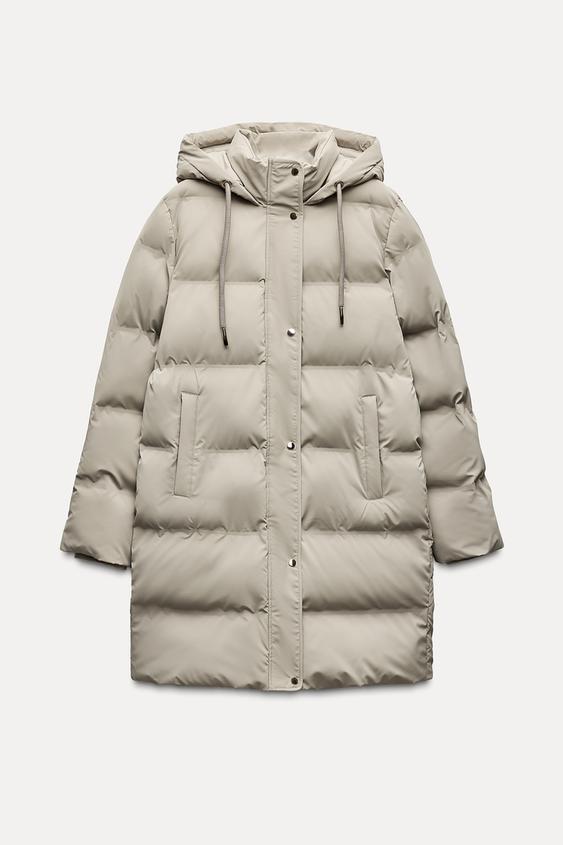 کاپشن پافر بلند زنانه زارا PADDED HOODED WINDPROOF ANORAK