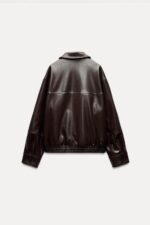 کاپشن چرم زنانه زارا FAUX LEATHER BOMBER JACKET