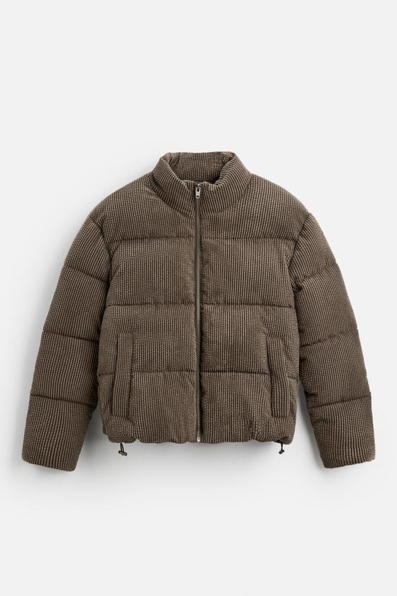 کاپشن مردانه زارا CORDUROY PUFFER JACKET