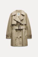 بارانی زنانه زارا WATER-REPELLENT BELTED TRENCH COAT