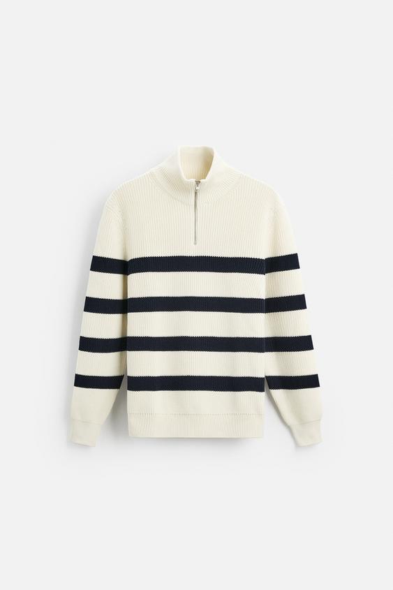 پلیور مردانه زارا ZIP HIGH NECK SWEATER