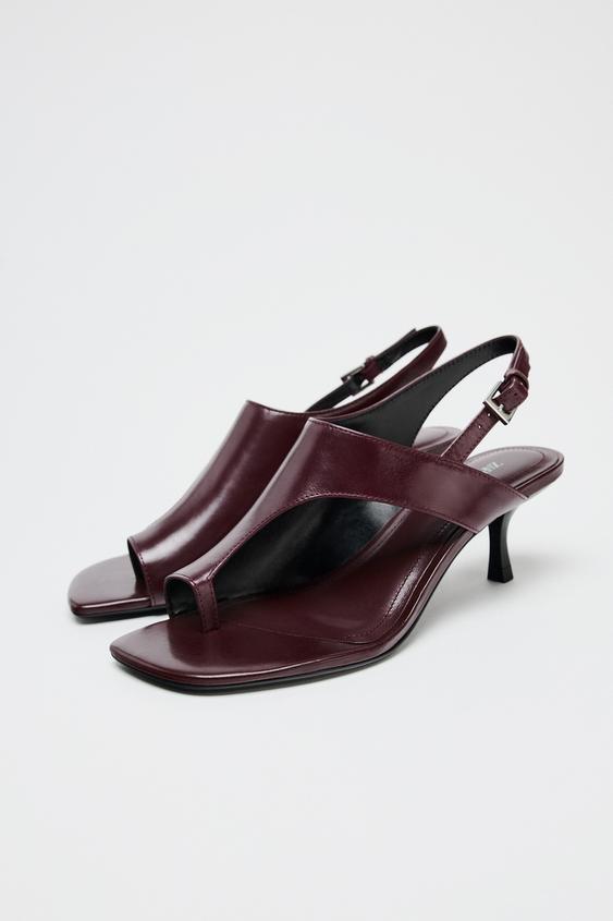 صندل پاشنه دار زنانه زارا HEELED LEATHER SANDALS