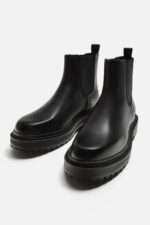 نیمبوت مردانه زارا CHUNKY LEATHER CHELSEA BOOTS