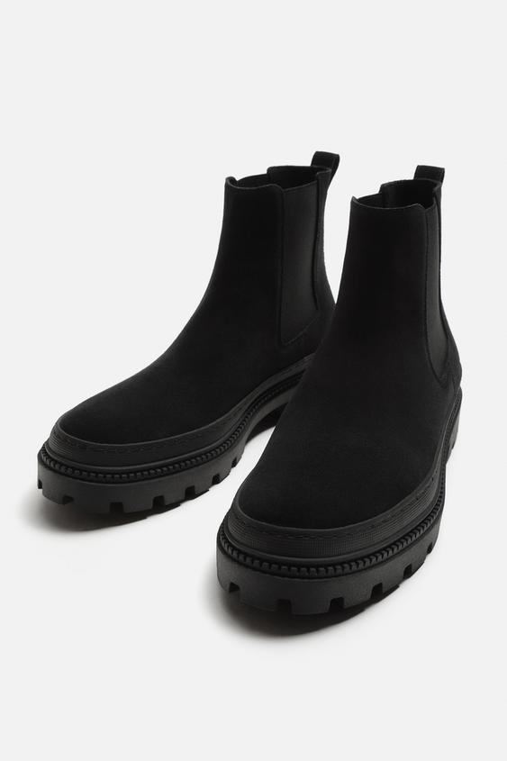 نیمبوت مردانه زارا CHUNKY LEATHER CHELSEA BOOTS