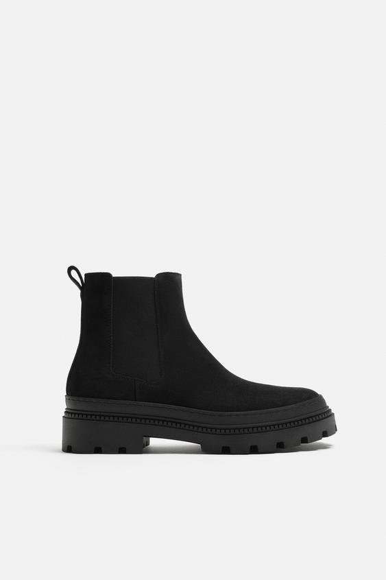 نیمبوت مردانه زارا CHUNKY LEATHER CHELSEA BOOTS