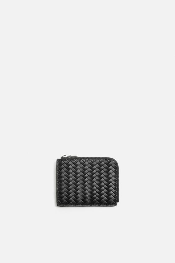 جاکارتی مردانه زارا BRAIDED ZIP-UP CARD HOLDER