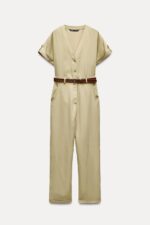 اورال زنانه زارا STRAIGHT FIT JUMPSUIT WITH BELT