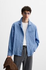 پیراهن راه راه مردانه زارا STRIPED FLOWING SHIRT