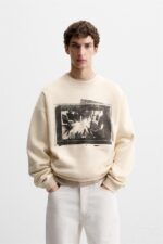 دورس مردانه زارا PHOTO PRINT SWEATSHIRT