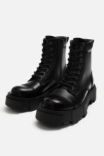 نیمبوت مردانه زارا LACE-UP BOOTS WITH TRACK SOLE