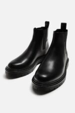 نیمبوت مردانه زارا LEATHER CHELSEA BOOTS