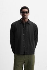 اورشرت مردانه زارا TEXTURED OVERSHIRT