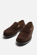 کالج مردانه زارا LEATHER PENNY STRAP LOAFERS