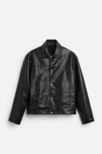 کت چرم مردانه زارا LEATHER EFFECT OVERSHIRT