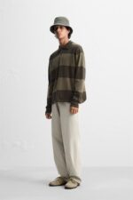پولوشرت آستین بلند مردانه زارا STRIPED KNIT POLO SHIRT