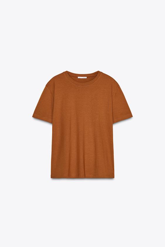 تیشرت ساده زنانه زارا BASIC COTTON T-SHIRT
