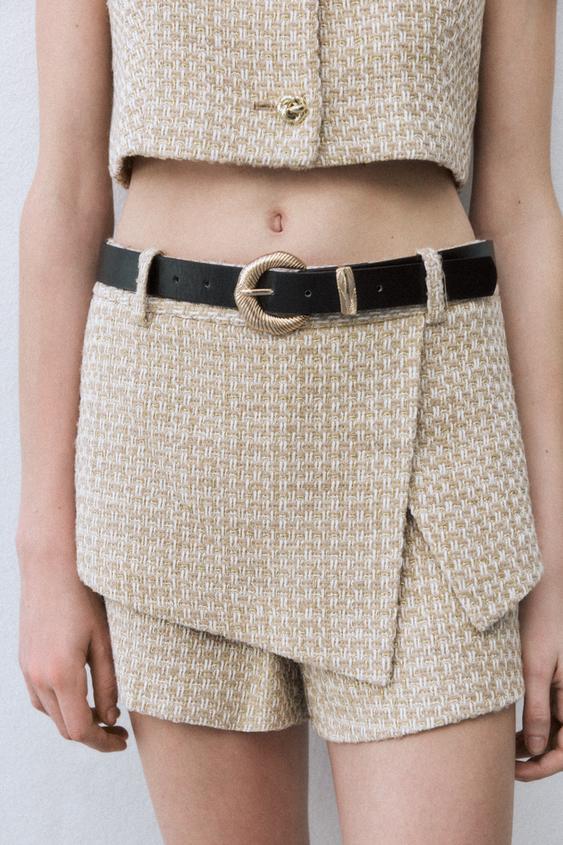 شلوارک کوتاه زنانه زارا TEXTURED SKORT