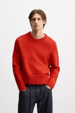 پلیور مردانه زارا CABLE-KNIT SWEATER