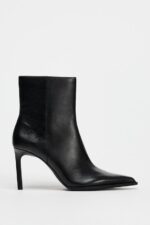 نیمبوت پاشنه بلند زنانه زارا LEATHER STILETTO-HEEL ANKLE BOOTS