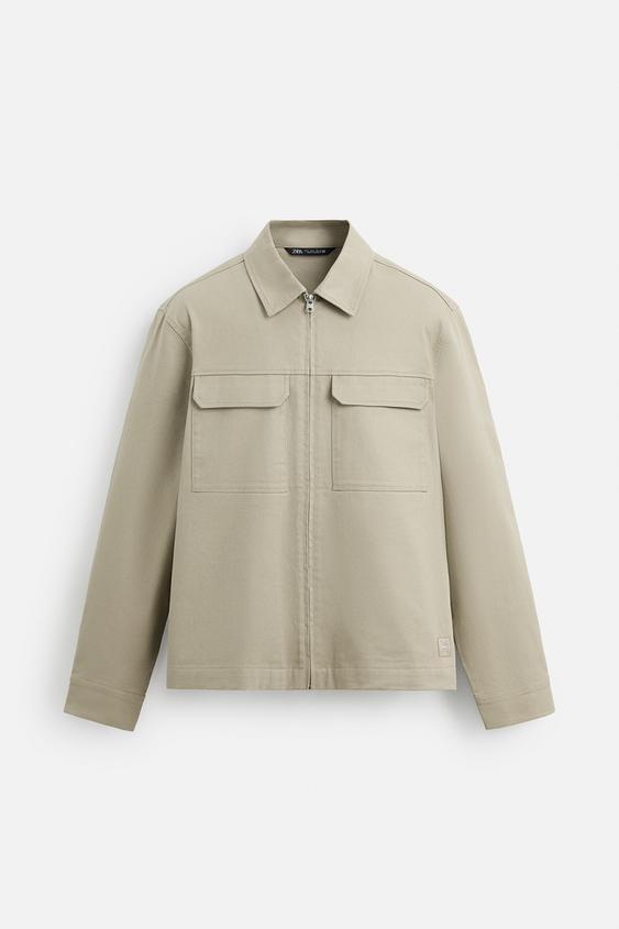 اورشرت زیپدار مردانه زارا ZIP-UP OVERSHIRT