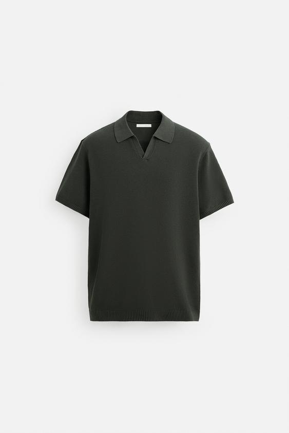 پولوشرت مردانه زارا TEXTURED KNIT POLO SHIRT