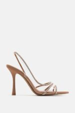 صندل پاشنه بلند زنانه زارا HIGH-HEELED VINYL SANDALS