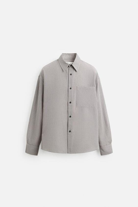 پیراهن مردانه زارا TEXTURED CHECK SHIRT