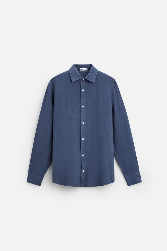 پیراهن لینن مردانه زارا 100% LINEN SHIRT