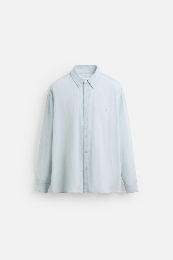 پیراهن مردانه زارا EMBROIDERED STRIPE SHIRT