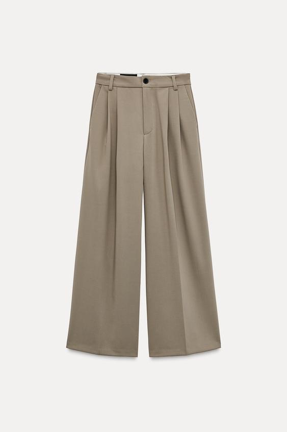 شلوار زنانه زارا DOUBLE PLEAT TROUSERS