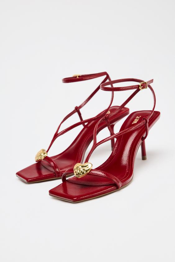 صندل زنانه زارا heeled sandals with metal detail