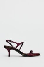 صندل پاشنه بلند زنانه زارا VELVET PRINT HEELED SANDALS