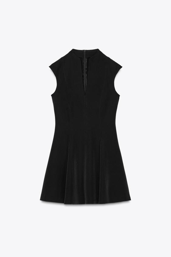 لباس کوتاه زنانه زارا SLEEVELESS CREPE MINI DRESS