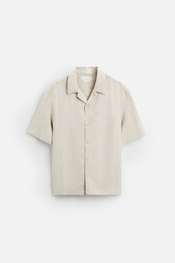 پیراهن لینن مردانه زارا 100% LINEN SHIRT