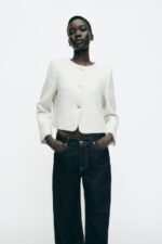 کت کوتاه زنانه زارا TEXTURED SEQUIN BLAZER