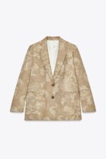 بلیزر زنانه زارا PRINTED BLAZER WITH SHOULDER PADS