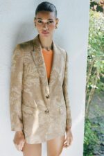 بلیزر زنانه زارا PRINTED BLAZER WITH SHOULDER PADS