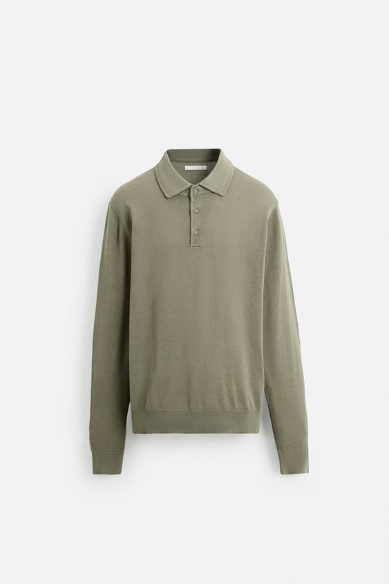 پولوشرت مردانه زارا KNIT COTTON POLO SHIRT