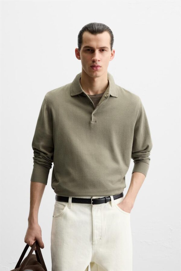 پولوشرت مردانه زارا KNIT COTTON POLO SHIRT