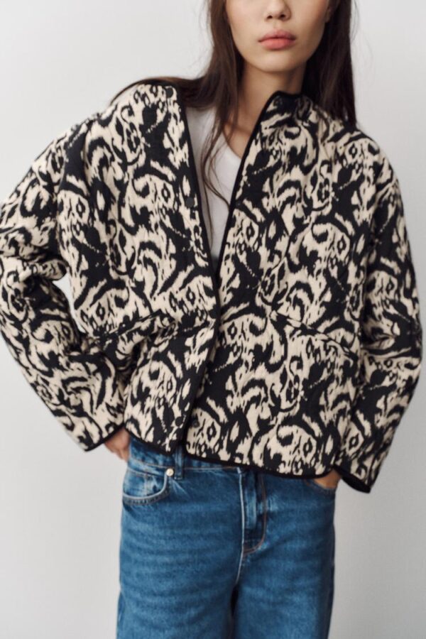 پافر طرحدار زنانه زارا SNAKESKIN PRINT PUFFER JACKET