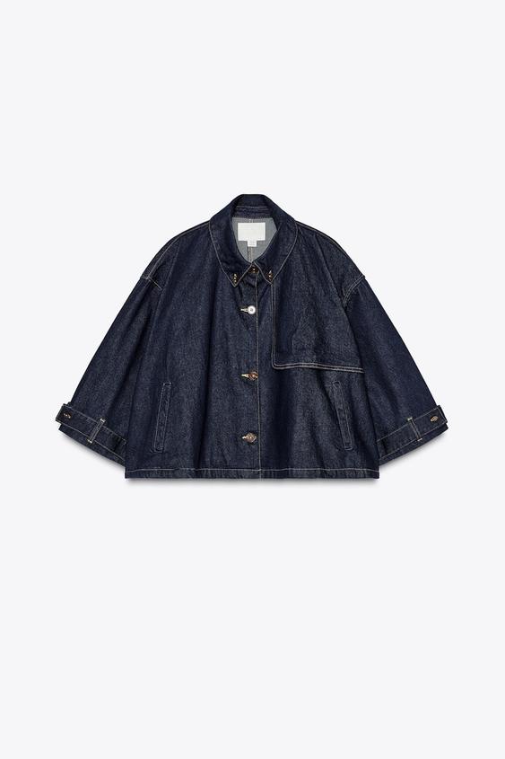 کت جین زنانه زارا TRF DENIM CAPE JACKET